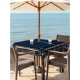 thumbnail image 2 of Outdoor Tablecloth with Umbrella Hole and Zipper, Navy Blue Geometric Square Table Cloth 60x60 Inch Waterproof Tablecloth, Farmhouse Geo Vintage Abstract Art Picnic Table Cover for Patio Camping, 2 of 7