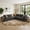 Dark Grey, variant on Howcool Cloud Couch Modular Sectional Sofa 6 Seat 122" L Shaped Reversible Convertible Couch, Corduroy Thick Cushion with Storage Ottomans, Washable Removable Cover for Living Room,Black