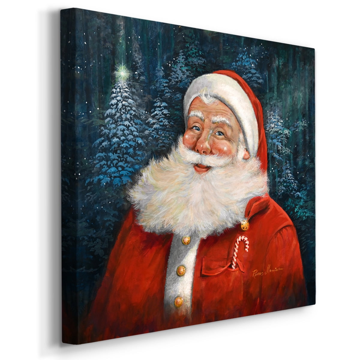 Candy Cane Santa- Gallery Wrapped Canvas