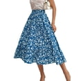 thumbnail image 4 of Txlixc Falda larga de mujer, cintura elástica con impresión de volantes y falda de ocio de estilo a Txlixc moda, 4 of 7