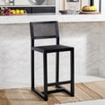 thumbnail image 4 of SAFAVIEH Seika Square Mid Back Counter Stool, Black, 4 of 13