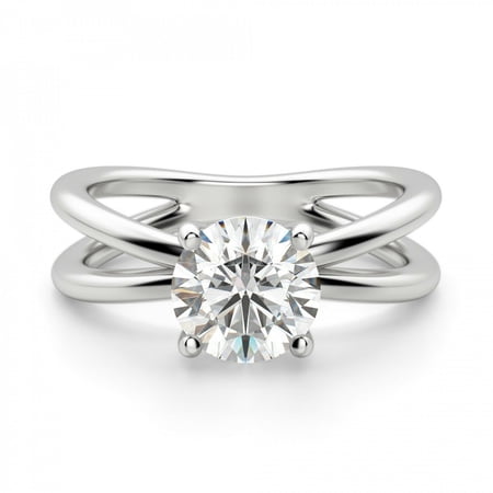2.00 Cts Round Cut Engagement Ring, Moissanite Ring, Wedding Ring, 18K White Gold Plated Ring for Women, Pave Bridal Ring , Promise Ring for Her