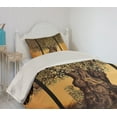 thumbnail image 2 of Ambesonne Colorful Quilted Coverlet 2 Pcs, Greece Olive Trees, Twin Size, Multicolor, 2 of 5
