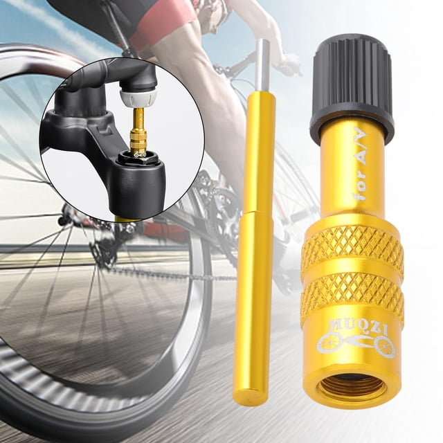 Adaptador de válvula de horquilla de bicicleta de carretera , aleación de aluminio, antideslizante, adaptador de válvula inflable de horqu Oro Macarena Adaptador de válvula de horquilla de bicicleta