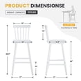 thumbnail image 4 of Dayalane Windsor Bar Stools Set of 4, 26" Farmhouse Wooden Counter Height Barstools with Spindle Back & Footrest, Armless Kitchen Island Stools for Bistro, Pub, Breakfast Bar,White, 4 of 7