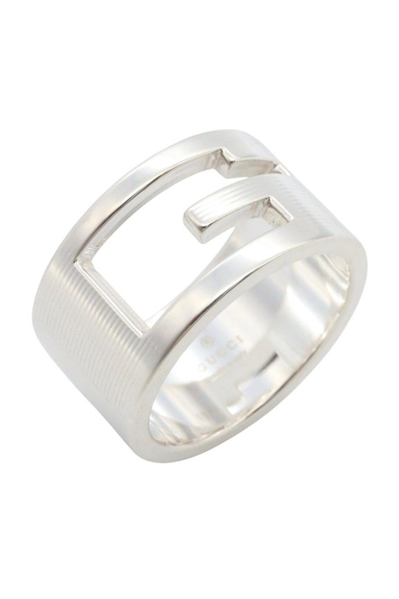 Pre-Owned Gucci G-logo ring, jewelry, sterling silver (925), men's, women's, tone.