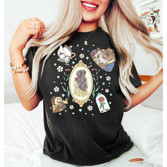 Disney Belle Shirt, Disney Castle, Watercolor, Disney Princess Belle Shirt, Minnie Mouse Head Themed, Disney Matching, Princess Belle Shirt, S-5Xl Shirt