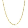 thumbnail image 1 of Paperclip Chain Necklace 14K Gold Plated Sterling Silver 2.5MM - 5.5MM, Made In Italy, Next Level Jewelry, 1 of 6