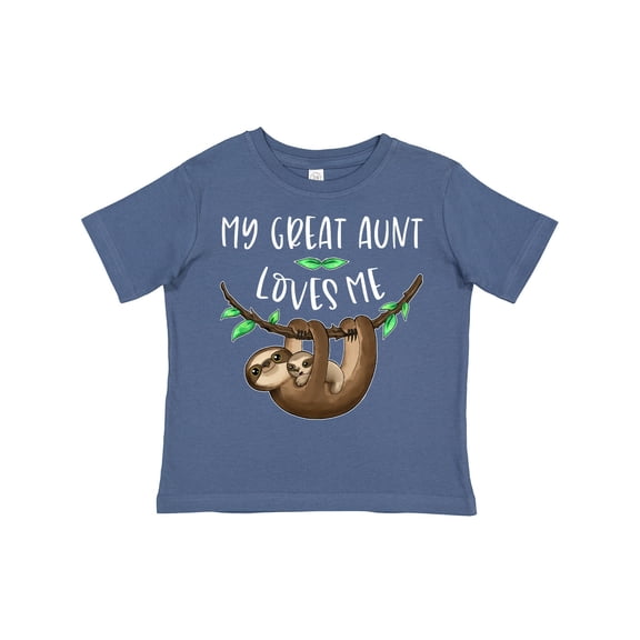 Inktastic My Great Aunt Loves Me Cute Sloth and Baby Boys or Girls Toddler T-Shirt