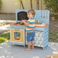thumbnail image 4 of Costway Play Kitchen for Kids Wooden Toy Kitchen Playset with Removable Circulation Faucet, 4 of 10