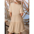 thumbnail image 4 of Womens V Neck Ruffle Short Sleeve Babydoll Mini Dress Casual A Line Dress for Summer, 4 of 13
