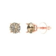 thumbnail image 2 of 0.5 Ct Round Cut Studs Yellow Moissanite 14K Rose Solid Solid Gold Everyday Dainty Earrings Screw Back, 2 of 7