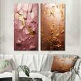 thumbnail image 1 of Designart "Mystical Joy Abstract in Pink and Gold II" Abstract Painting Wall Art Set Of 2 - Modern Gold Wall Decor Set Of 2, 1 of 6