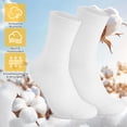 thumbnail image 4 of Bocaoying 6-Pair White Women's Crew Socks, Soft and Breathable Casual Cotton Socks, Anti-Odor Anti-Blister Comfort Home Socks Fits Women's US Size 5-8 for Everyday Use, 4 of 7