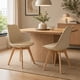 thumbnail image 2 of Sillas de Comedor Modernas con Asiento Acolchado de Diseño Minimalista Tipo Eames Pedestal - Sillas Ergonomicas Acojinadas con Estructura de Madera Ideales para Interior Set de 2 Piezas Beige, 2 of 5