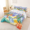 thumbnail image 2 of Manfei Lovely Axolotl Queen Comforter Set,Alphabet D Print Comforter Sets Queen For Girls,Blue Multicolor,Colorful Stars Reversible,3pcs,1 Comforter and 2 Pillowcases, 2 of 8
