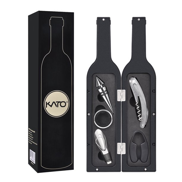 Kato 5 Pcs/set Deluxe Wine Accessory Gift Set Wine Bottle Corkscrew