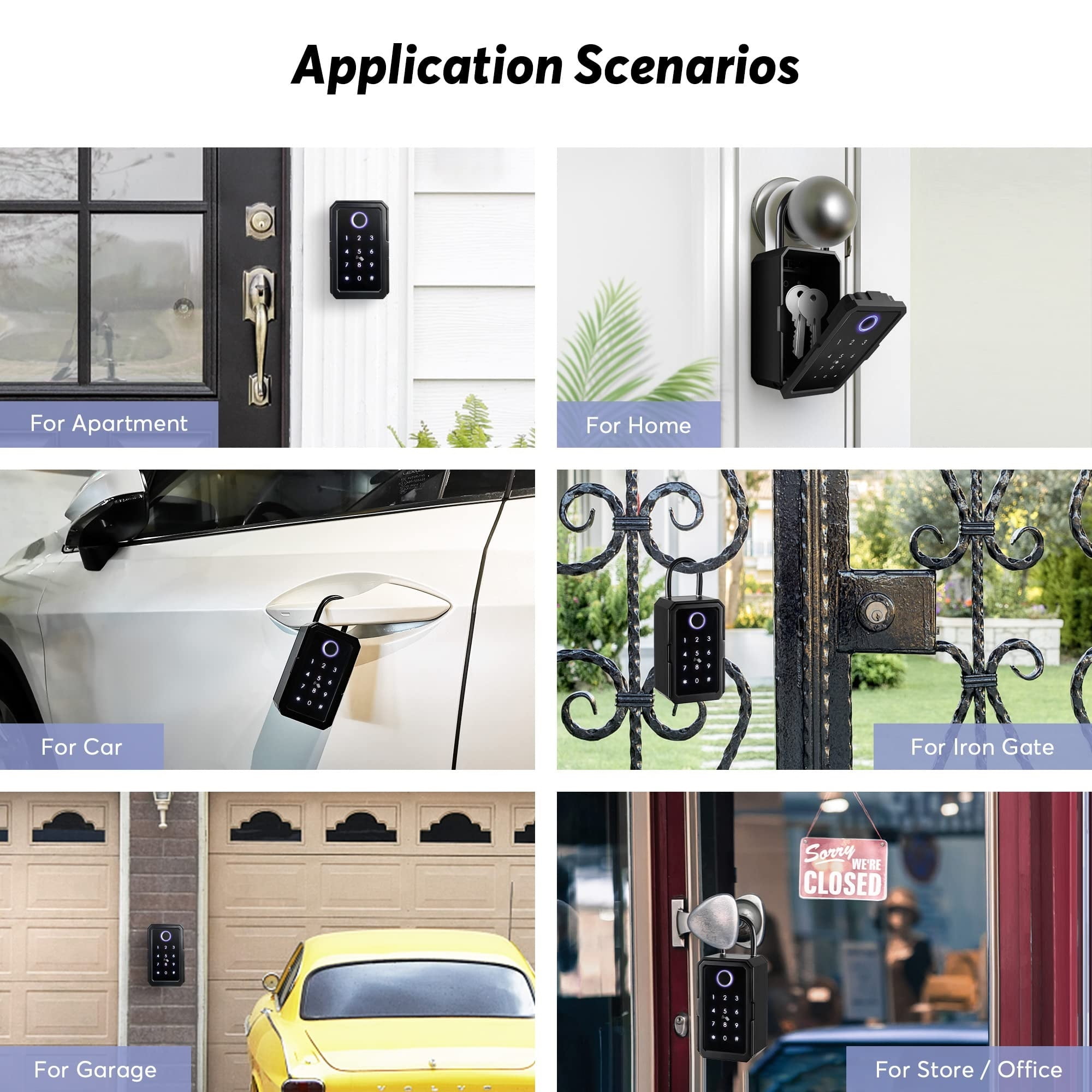 Outdoor Waterproof Safe Security Intelligent Password Storage Lock Tuya or TTLock APP Key Box Anti-theft box ,Maximum Protection