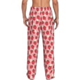 thumbnail image 3 of Uemuo Strawberry And Flowers Pattern Men's Wide Leg Palazzo Lounge Pants with Pockets Light Weight Loose Comfy Casual Pajama Pants-XX-Large, 3 of 9