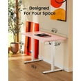thumbnail image 2 of CHITOOMA Height Adjustable Electric Standing Desk, 48 x 24 Inches Sit Stand up Desk, Memory Computer Home Office Desk with Pink Carbon Fiber Color Table Top Splice Board (Pink), 2 of 8