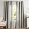 thumbnail image 2 of Exclusive Home Curtains Loha Linen Grommet Top Curtain Panel Pair, 54x84, Dove Grey, 2 of 8