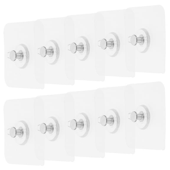 MLINS 10pcs Heavy Duty Non Drilling Hooks Adhesive Hooks for Hanging, No-Trace Sticker Wall Frame Picture Hangers Without Nails for Kitchen Bathroom