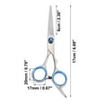 thumbnail image 4 of Unique Bargains Upgrade Straight Scissors for Long Short Thick Hard Soft Hair for Men Women with Blue Gasket Ring, 4 of 6