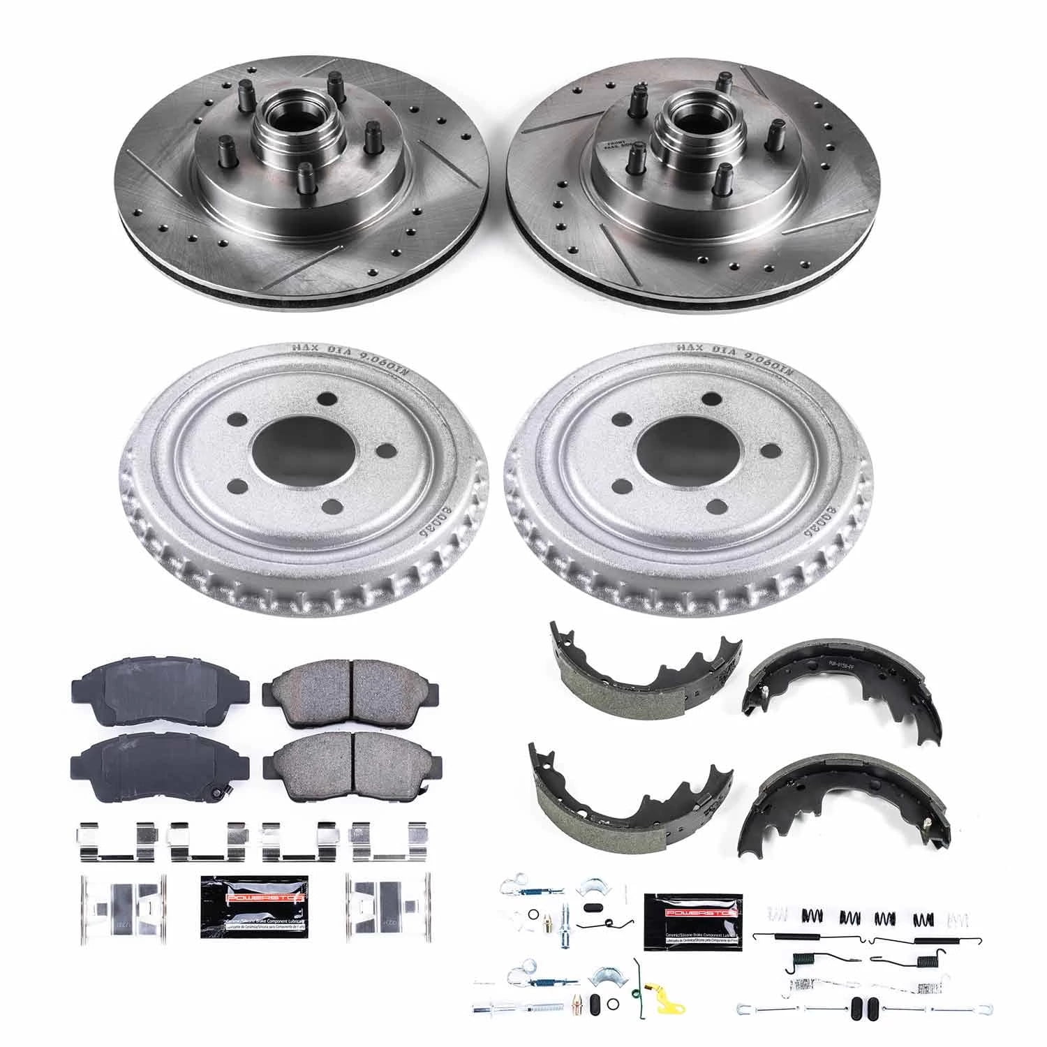 PowerStop Front and Rear Z23 Evolution Sport Brake Pad Rotor Drum and Shoe Kit Fits: FORD MAZDA Select Models K15151DK