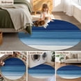 thumbnail image 5 of Navy Blue Ombre Round Area Rug 3 FT,Small Kitchen Bathroom Mats,Modern Abstract Art Blue White Striped Washable Indoor Outdoor Throw Runner Carpet Non-Shedding Doormat for Table Shower Sofa Entryway, 5 of 8