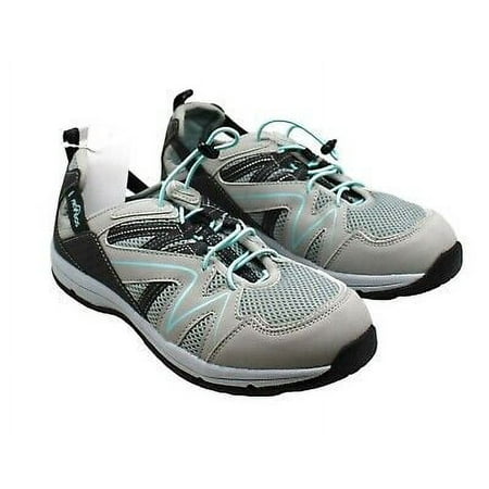 

Nevados Women s Grey/Teal Lightweight Vent Bungee Closure Shoes