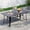Black Rectangle Table for 6 People, variant on Erinnyees 6-Person Outdoor Patio Dining Table for Garden, Includes Umbrella Hole