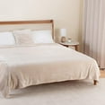 thumbnail image 2 of Classic VelvetLoft® Solid Bed Blanket King Size, Lightweight Soft Fuzzy Plush Blanket for Bed and Couch, Grain, 90x108 Inches, 2 of 10