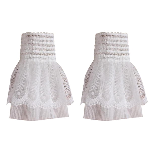 Gótico Retro desmontable manga s falsos encaje Patchwork Lolita princesa suéter muñequera decorativa Blanco Yuyangstore puños desmontables para mujer
