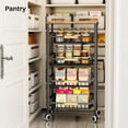 thumbnail image 6 of Fruit Vegetable Basket for Kitchen Pantry Organizers,  Large Pull-Out Wire Basket with Wood Top and Wheels for Fruit Vegetable Onions Potatoes Snacks, 6 of 8