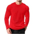 thumbnail image 5 of DPTALR Men's Solid Color Loose Casual Fitness Sports Top Home Wear T-Shirt,Red,Big and Tall Men XXL, 5 of 5