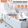 thumbnail image 3 of VEVOR Height Adjustable Tub Transfer Bench - Bathtub Shower Seat for Seniors, 400 lbs Capacity, 3 of 12