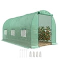 thumbnail image 2 of Outsunny 15' x 6' x 7' Walk-in Tunnel Greenhouse Garden Plant Growing House with Door and Ventilation Window, Green, 2 of 8