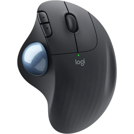 Logitech Ergo M575 Wireless Trackball Mouse, Easy Thumb Control, Precision and Smooth Tracking, Ergonomic Comfort Design, Windows/Mac, Bluetooth, USB - Graphite