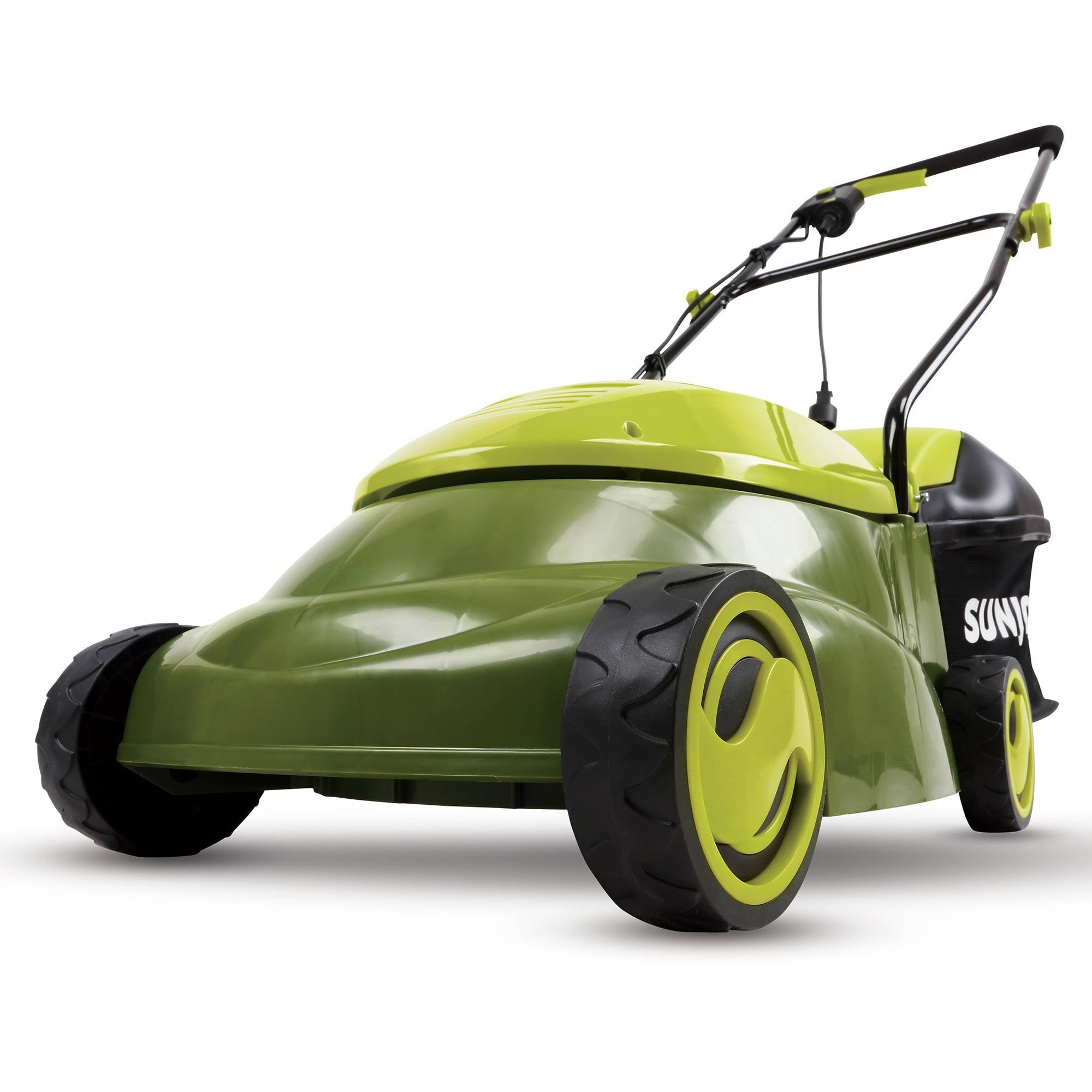 Sun Joe Push Lawn Mower and Mulcher, 17" Electric Walk Behind Grass Cutter, SUJ-MJ403E