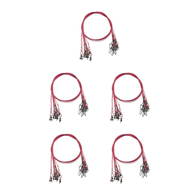 Soidarity Líderes de pesca de alambre de grueso de 50CM 150Lb con broches giratorios Accesorios de aparejos de línea de acero inoxidable Type8 NO8