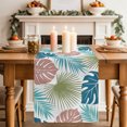 thumbnail image 2 of Table Runners 90 Inches Long Dress Scarves, Turquoise Green Palm Leaves Farmhouse Coffee/Dining/Kitchen Table Decor Table Runner for Living Room, Tropical Botanical Summer 13x90 Inch, 2 of 9