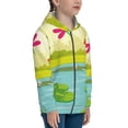 thumbnail image 5 of Naloa Two Frogs Are Sitting On Water Lilies Teenage Zipper Hoodie, Long Sleeve Zip Up Hoodies Casual Jackets Tops for 7-12 Years-Medium, 5 of 6