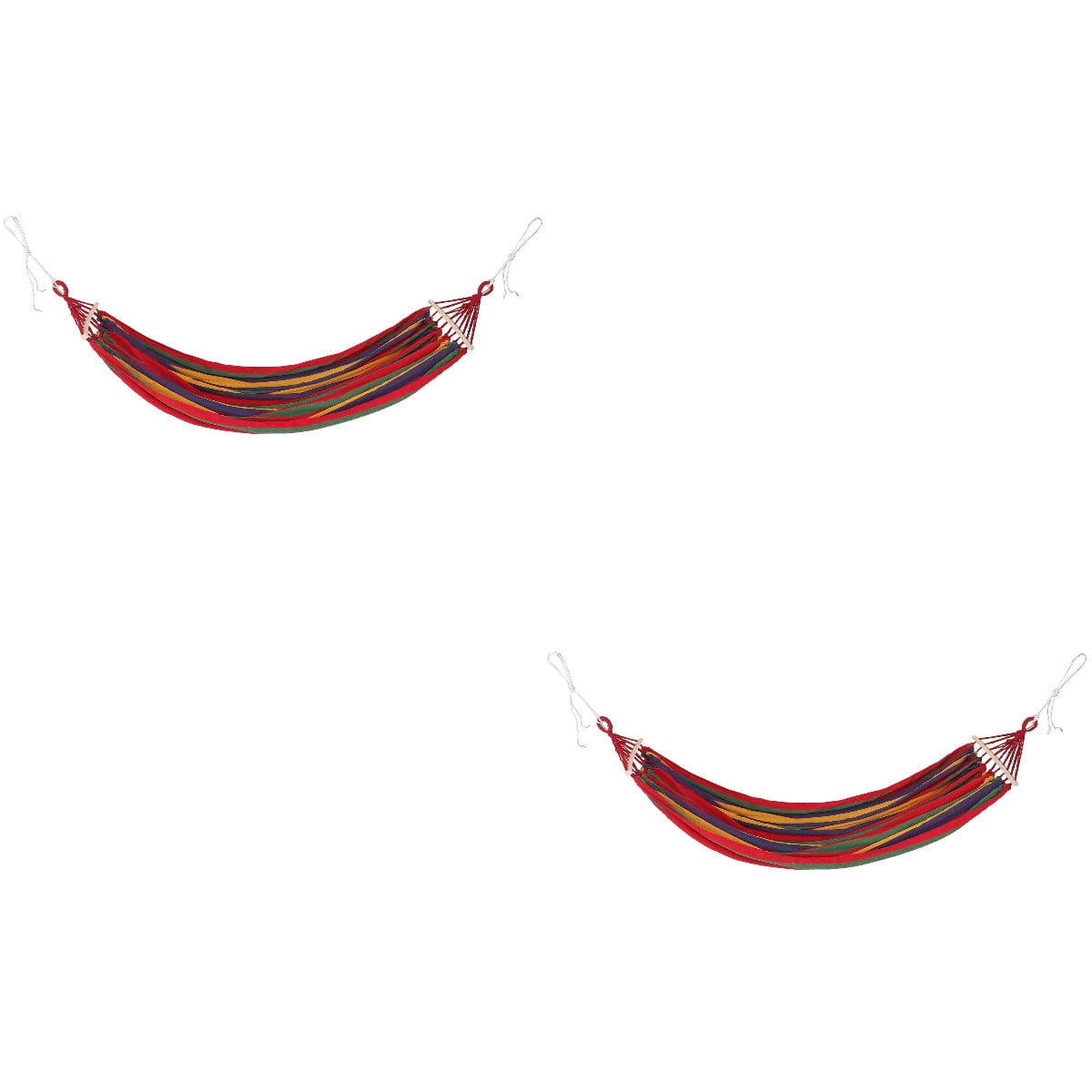 Hemoton 2 pcs Double Hammock Portable Camping Hammock Rope Leisure Hammocks Bed for Outside Garden patio