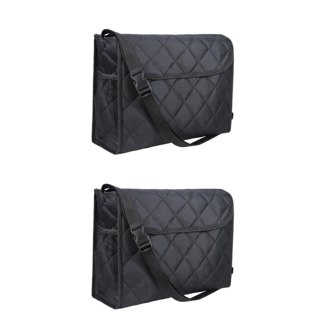 Bewildely Wheelchair Bag Storage Pouch Tote for Rollator Travel Seniors Negro 2Conjunto
