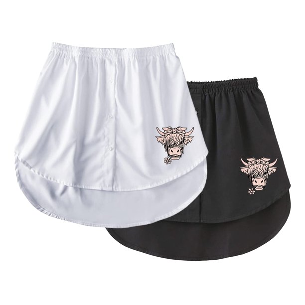 Gibobby faldas de lentejuelas para mujer inferior, falda de extensión de camisa de barrido con botones, extensión de camisa, capas, parte superior e inferior, paquete de 2(Rosa, M)