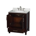 thumbnail image 2 of Wyndham Collection Sheffield 30" Wood Single Bathroom Vanity in Espresso/White, 2 of 3