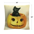 thumbnail image 2 of Black Cat Happy Jack O Lantern Halloween By Abc 16 X 16 Decorative Throw Pillow, 2 of 4