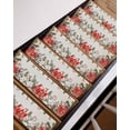 thumbnail image 3 of Christmas Poinsettia Stair Treads for Wooden Steps Indoor Runner Rug Carpet,Winter Xmas Botanical Floral Snowflake 4 Pieces Peel and Stick Staircase Step Treads Covers Washed Throw Door Mats,30"x8", 3 of 7