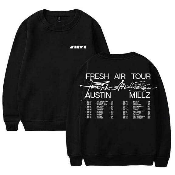 Austin Millz Fresh Air Tour 2024 Merch Long Sleeve Streetwear Women Men Sweatshirt