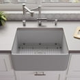 thumbnail image 3 of Gray Matte Smooth Apron 24" x 18" Single Bowl Fireclay Farm Sink, 3 of 8